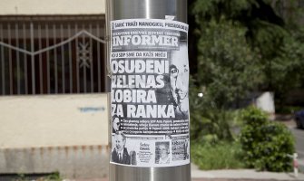 Plagijat naslovne strane Informera CG  u Karađorđevoj ulici  pod naslovom 