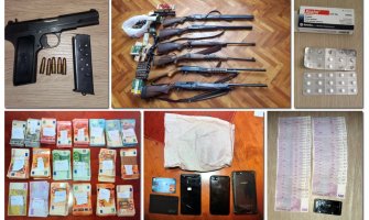 U Podgorici, Bijelom Polju i na Cetinju oduzeto 9 komada vatrenog oružja, municija, novac i droga
