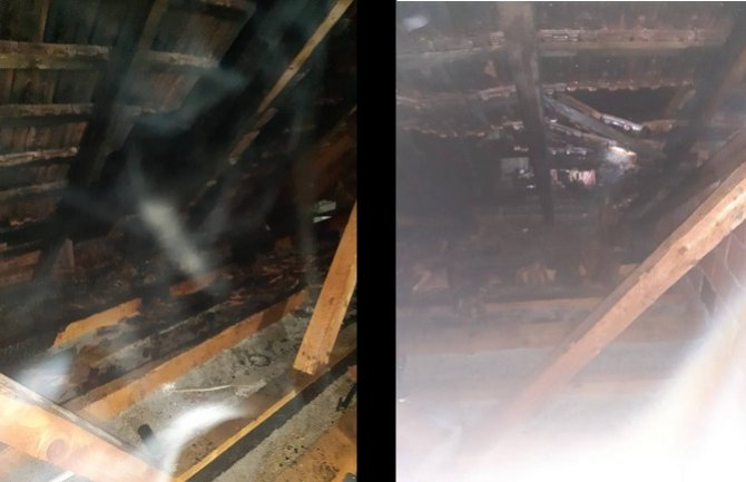 Bijelo Polje: Izgorio dio krova kuće u Lješnici